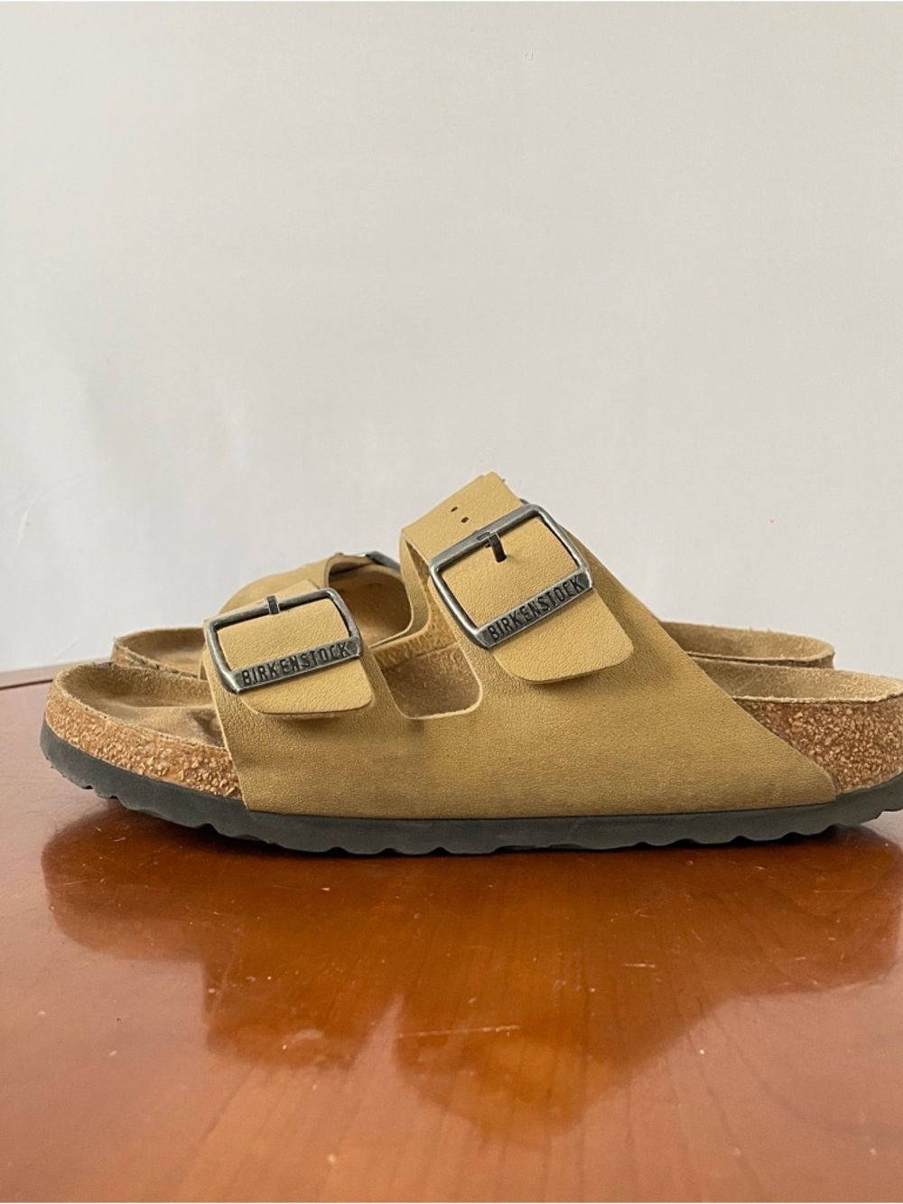 Birkenstock Arizona Birko Flor Black Leather Strap Sandals | EU 37